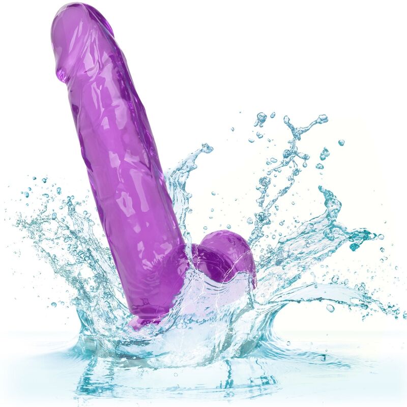 Gode Ventouse Réaliste Violet Translucide 15,3cm - CalExotics