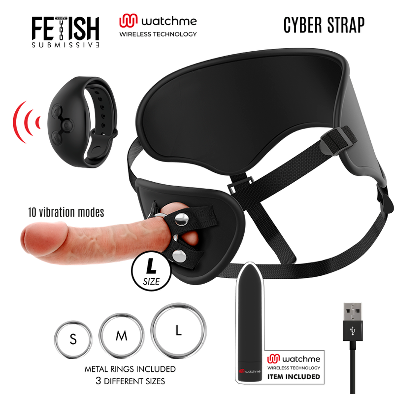 Harnais vibrant Fetish Submissive Cyberstrap télécommandé taille L - FETISH SUBMISSIVE