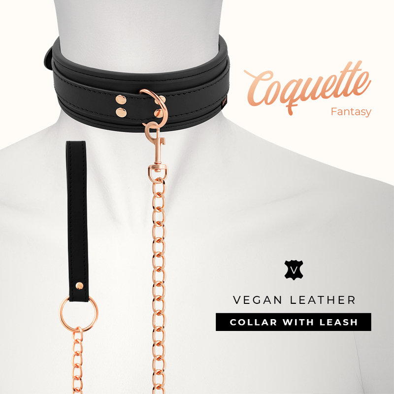 Collier BDSM Coquette Chic Desire Cuir Végan - Coquette