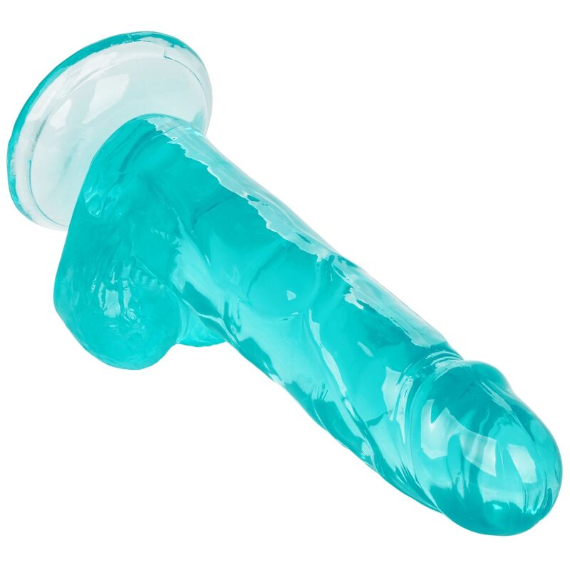 Gode Ventouse Réaliste Bleu Translucide 15,3cm - CalExotics
