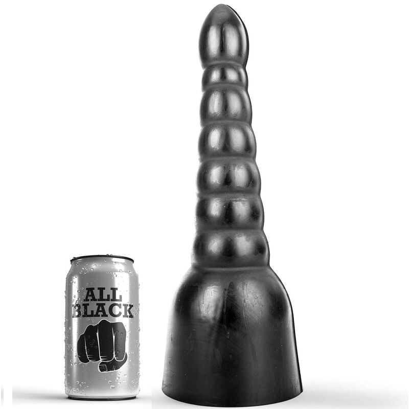 All Black – Plug anal long strié pour dilatation progressive – 34 cm