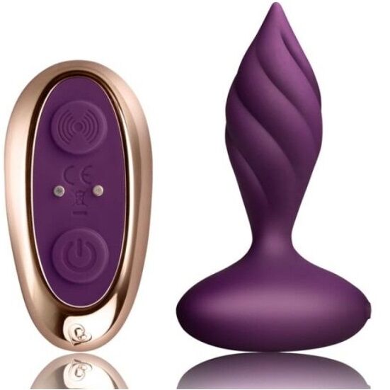 Rocks-Off - Mini Plug Anal Vibrant Torsadé avec Télécommande - Lilas