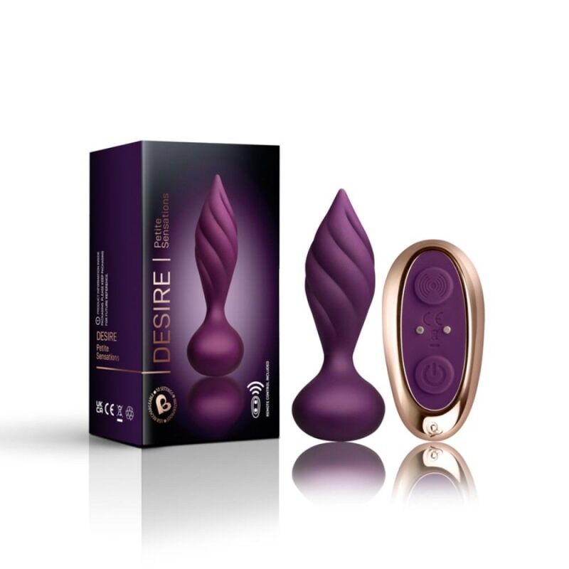 Rocks-Off - Mini Plug Anal Vibrant Torsadé avec Télécommande - Lilas