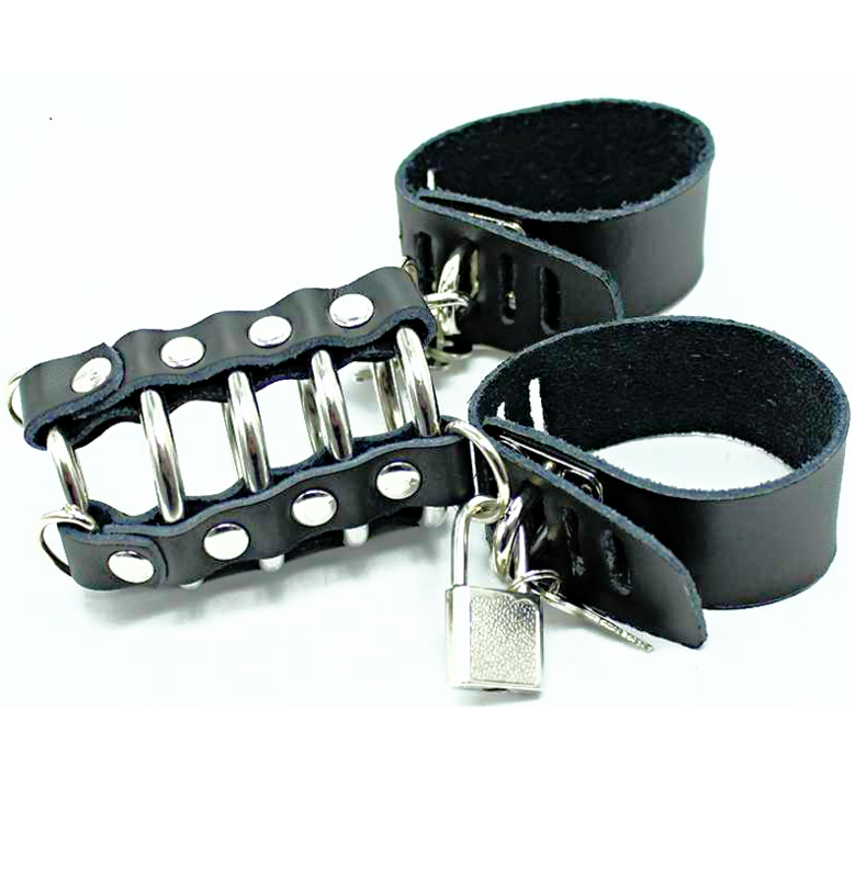 Cage pénis avec anneaux métalliques et sangle cuir - Ohmama - OHMAMA FETISH