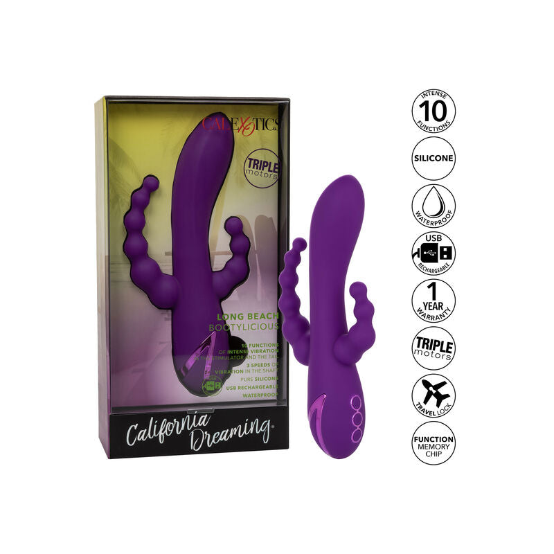 Sextoy Triple Stimulation Long Beach Bootylicious Violet - CalExotics
