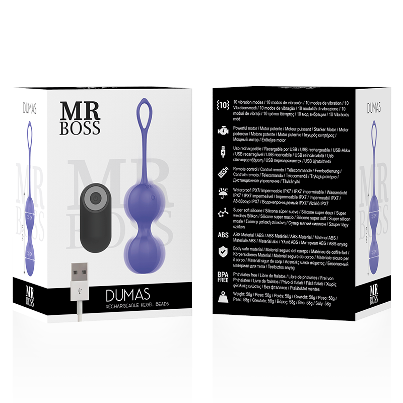Mr BOSS - Boules de Geisha Vibrantes avec Télécommande - Violet