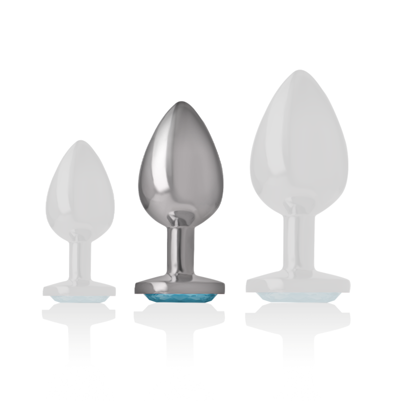 Plug Anal Métal Intense Cristal Bleu Taille M - Intense