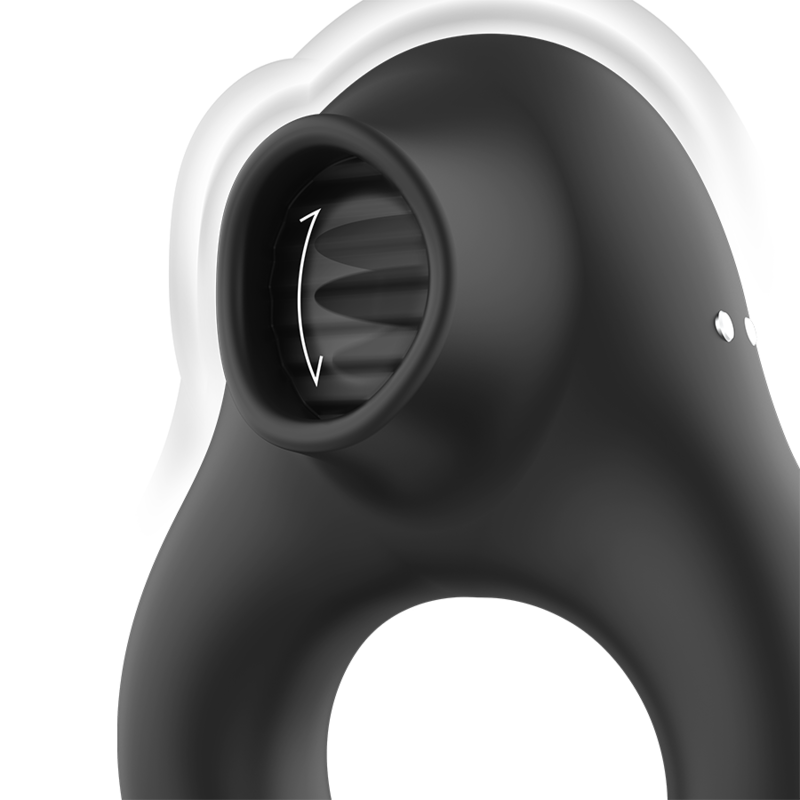 Anneau Vibrant Licking 3 Moteurs Rechargeable Noir - Black&Silver