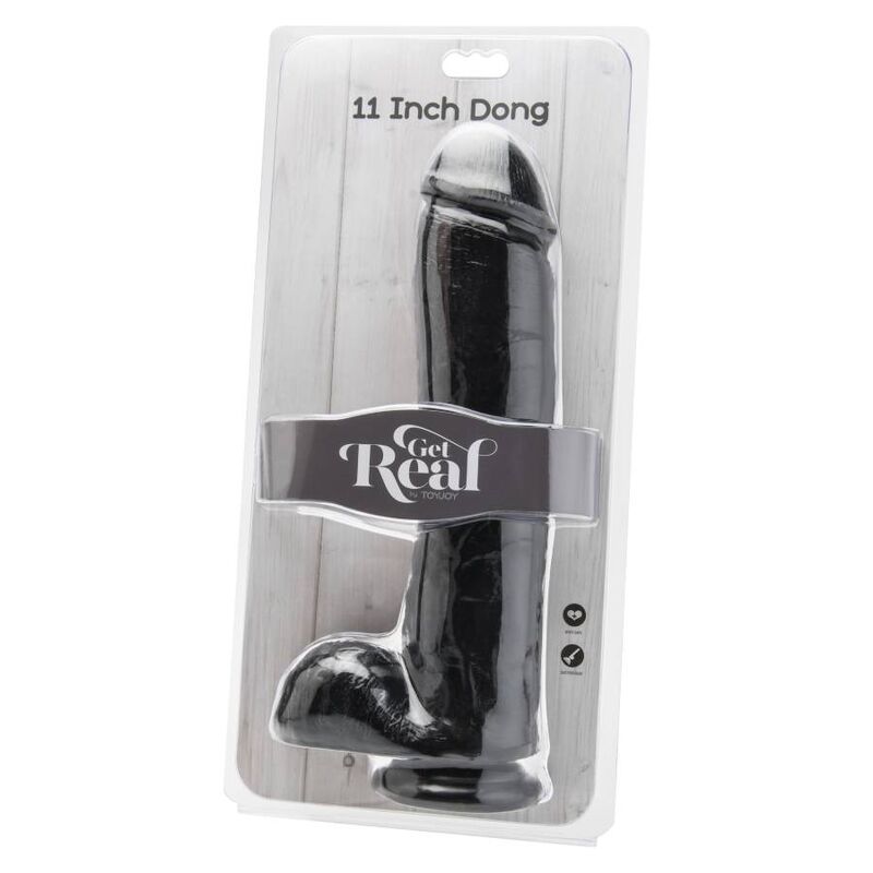 Gode Réaliste Get Real XXL Ventouse Noir 28cm - Get Real