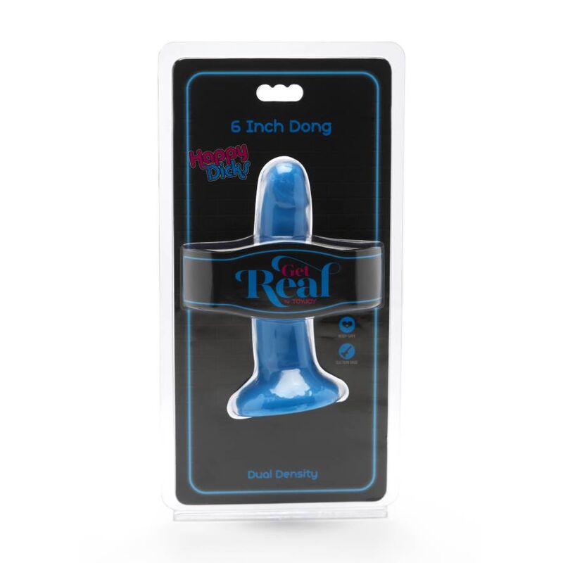 Gode Réaliste Happy Dicks Dong 12 cm Bleu - Get Real