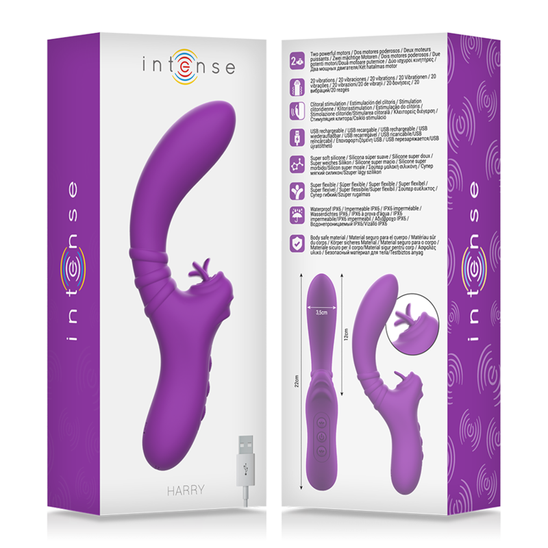 Vibrateur Clitoridien Intense Harry avec Langue Violet - Intense