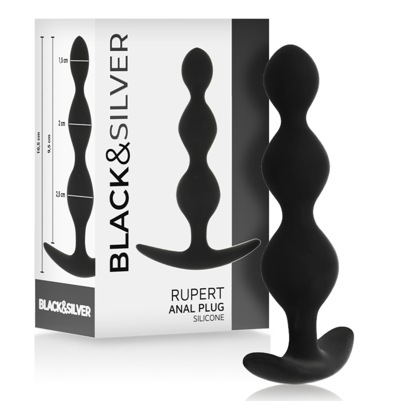 Chapelet Anal Black&Silver Rupert 10 cm - Black&Silver
