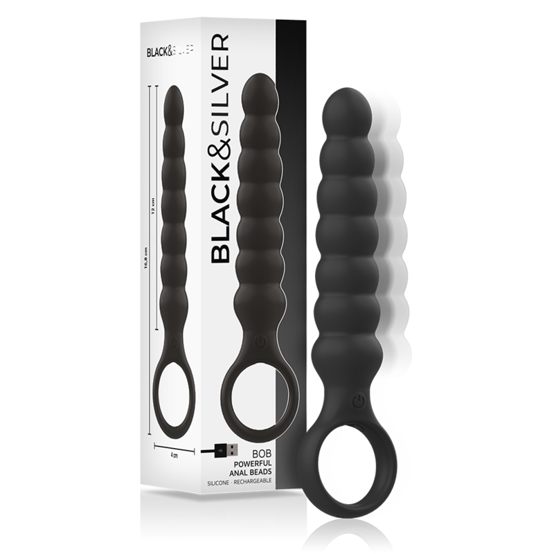 Plug Anal Vibrant Bob Noir - Black&Silver