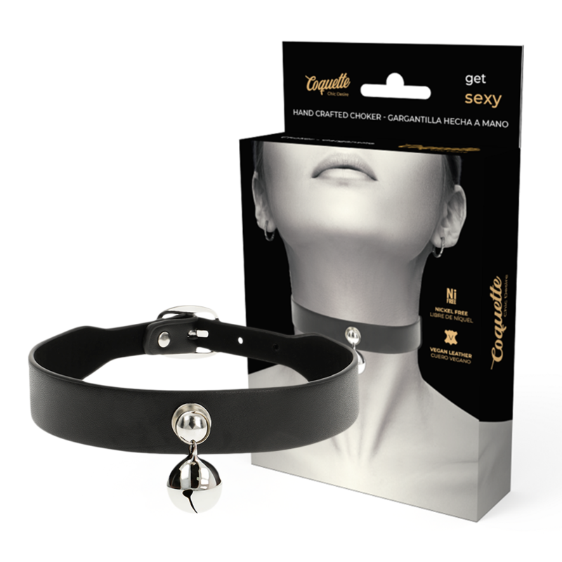 Collier Fétiche Cuir Vegan Réglable Noir - Coquette Chic Desire