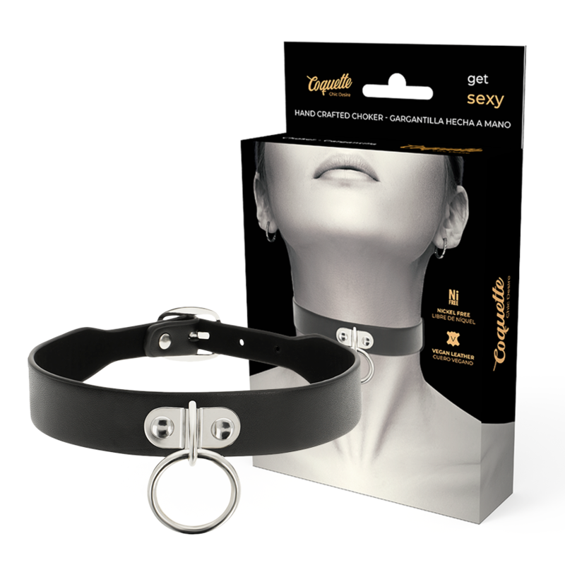 Collier Fétiche Cuir Vegan Réglable - Coquette Chic Desire
