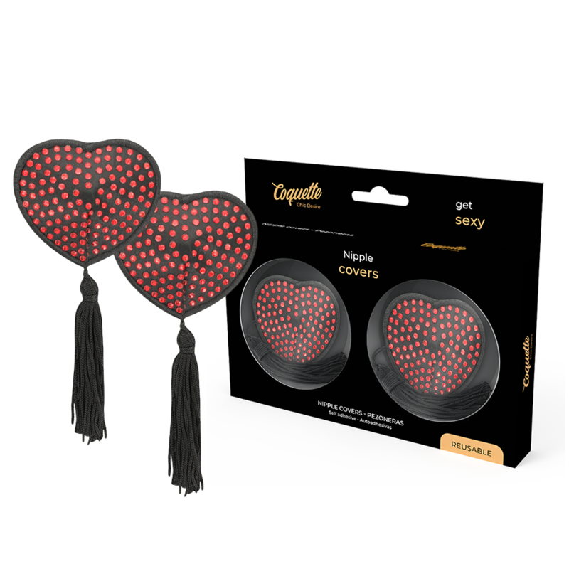 Cache-Tétons Coquette Chic Desire Forme Cœur Rouge Noir