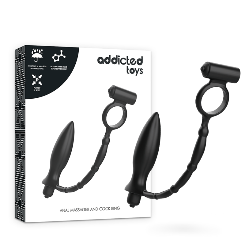 Plug Anal Vibrant avec Anneau Pénien Annal - Addicted Toys