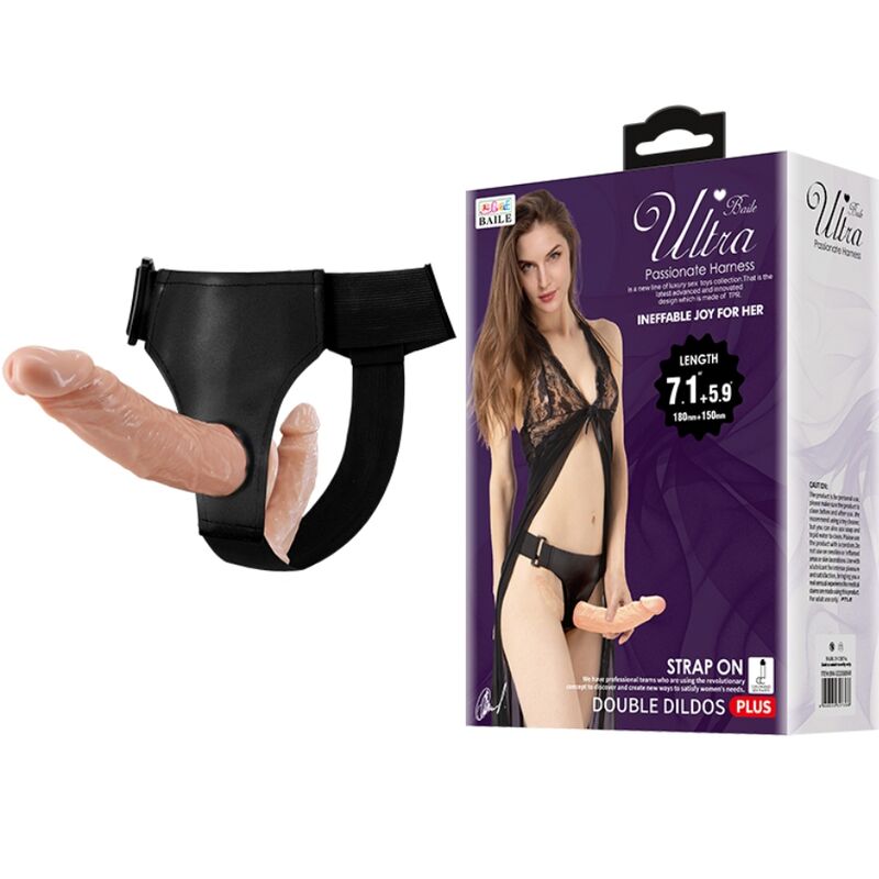 Baile - Gode Ceinture Double Gode 18 cm et 15 cm