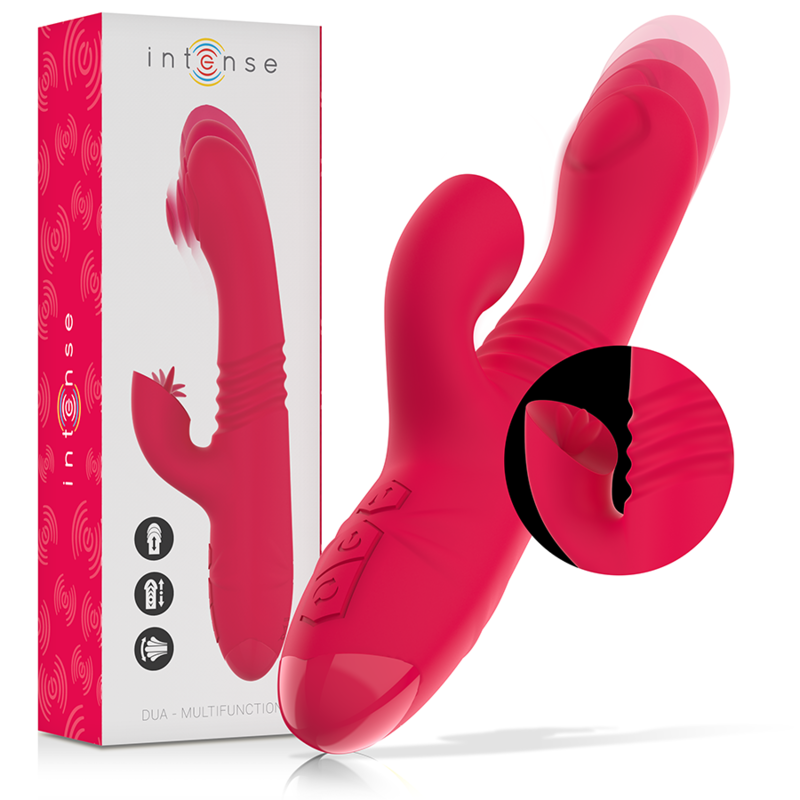 Vibromasseur Multifonction DUA avec Langue Rouge - Intense