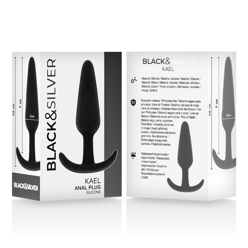 Plug Anal Silicone Hansel Moyen Noir et Argenté - Black&Silver