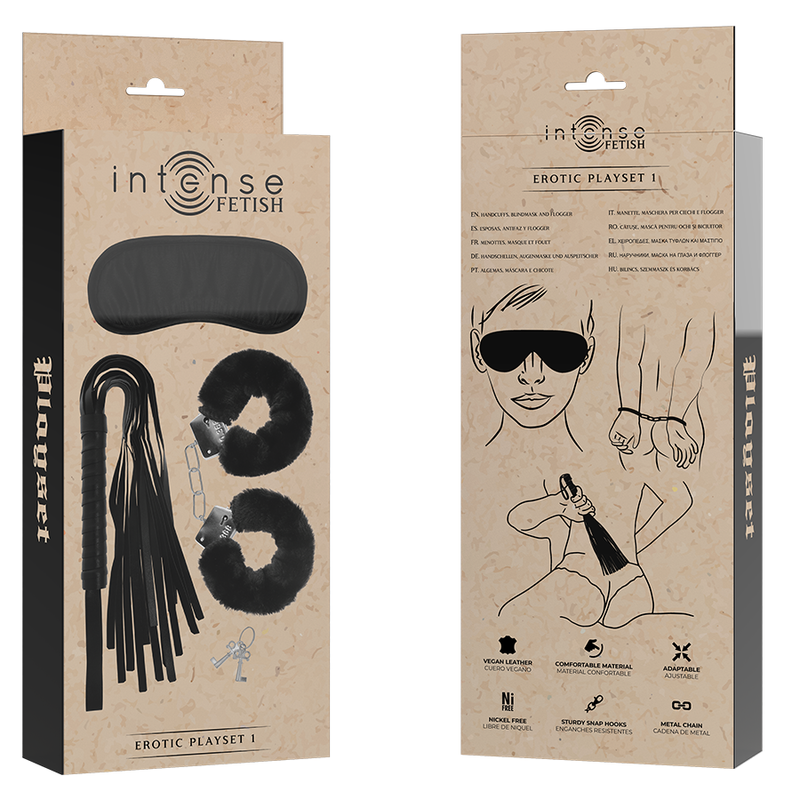 Kit BDSM Intense Fetish Playset 1 Cuir Végétalien - Intense