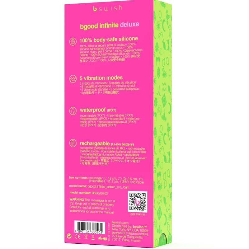 B Swish - Mini Vibro en Silicone Bgood Infinite Deluxe - Bleu