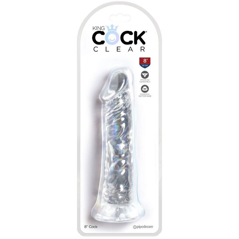 Gode Réaliste King Cock Clear Transparent 19.7cm - Pipedream