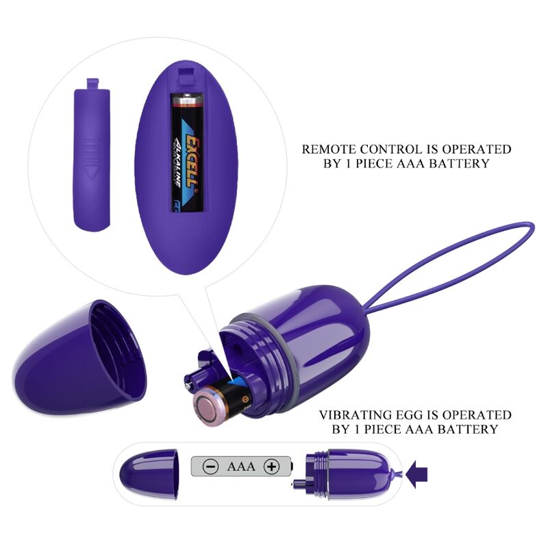 Pretty Love – Oeuf Vibrant Poche avec Télécommande – Violet