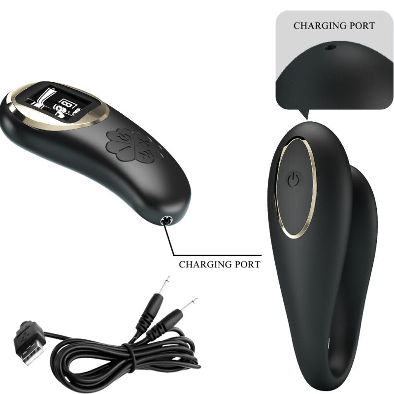 Vibromasseur Télécommandé Nathan Double Plaisir Noir - Pretty Love - PRETTY LOVE C-TYPE