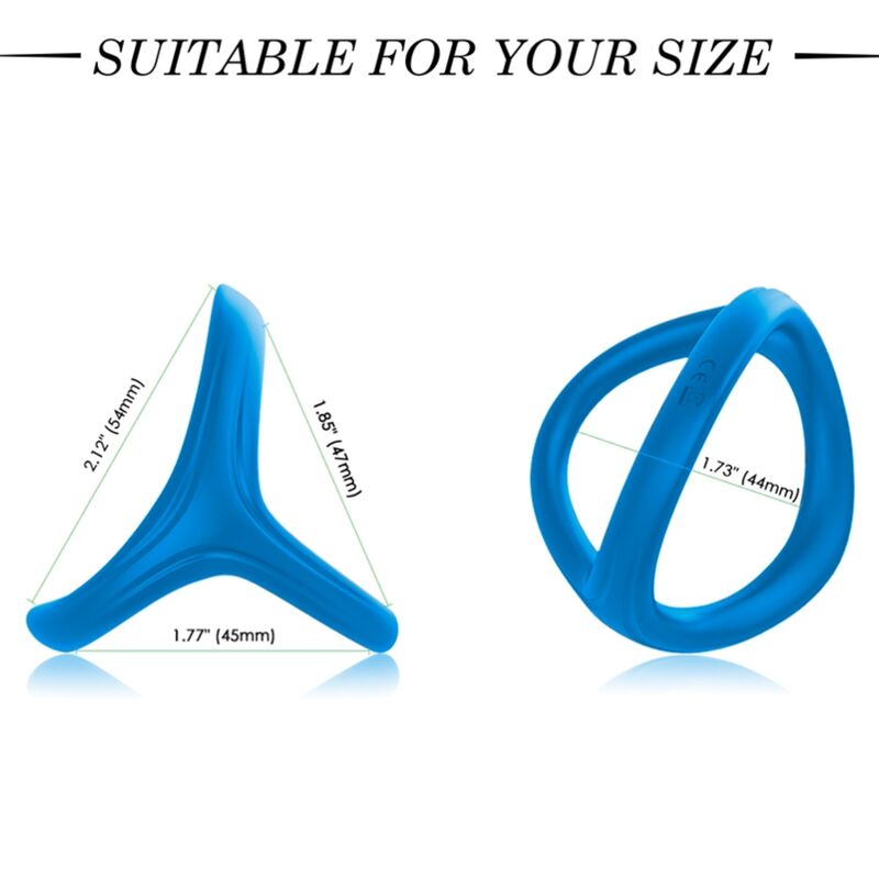 Anneau Pénien Double Silicone Trésor Bleu - Armony