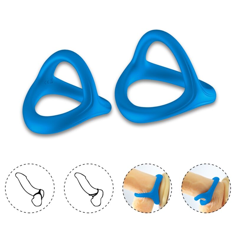 Anneau Pénien Double Silicone Trésor Bleu - Armony