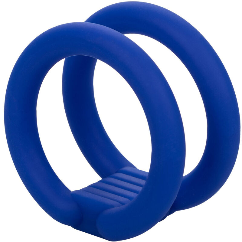 Anneau Pénien Admiral Cage Double Cock Bleu - CalExotics