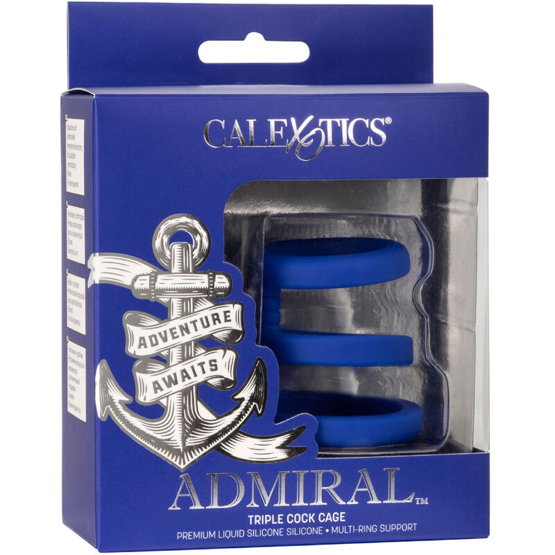 Anneau Pénien Admiral Triple Cage Bleu - CalExotics