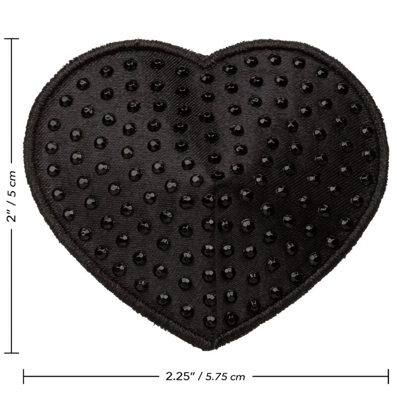 Cache-Tétons Radiance Cœur Pierres Scintillantes Noir - Calexotics