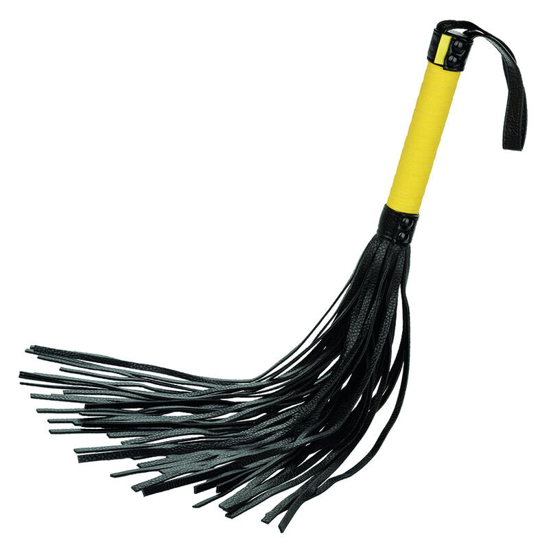 Martinet Cuir Végan Boundless Noir Poignée Jaune - CalExotics