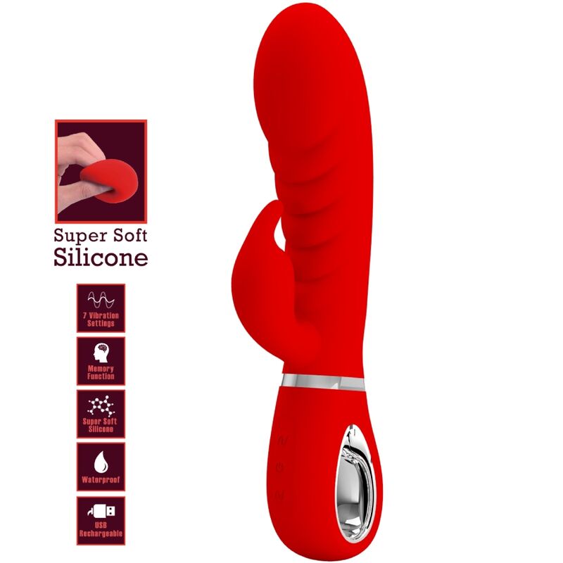 Pretty Love – Vibromasseur Multifonction Point G Prescott Rouge