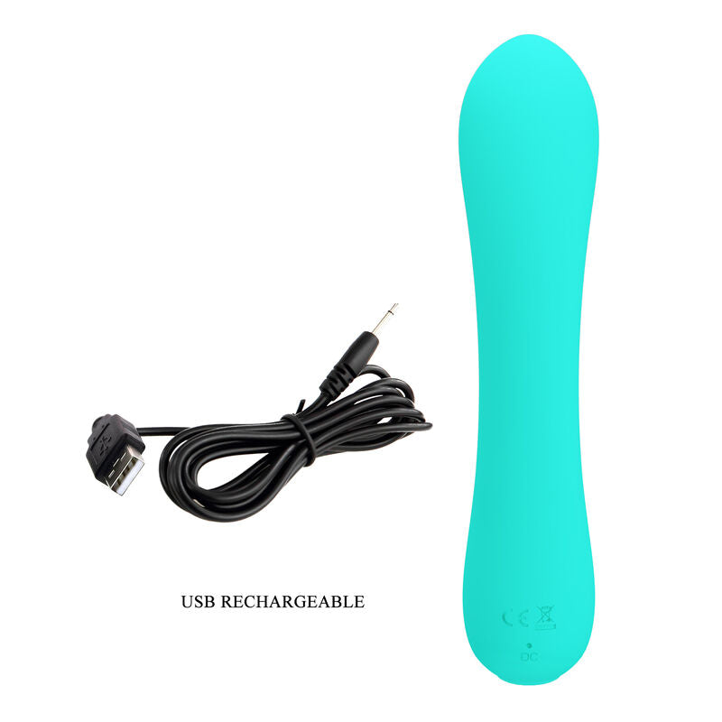 Vibrateur Rechargeable Prescott Vert Aqua - Pretty Love