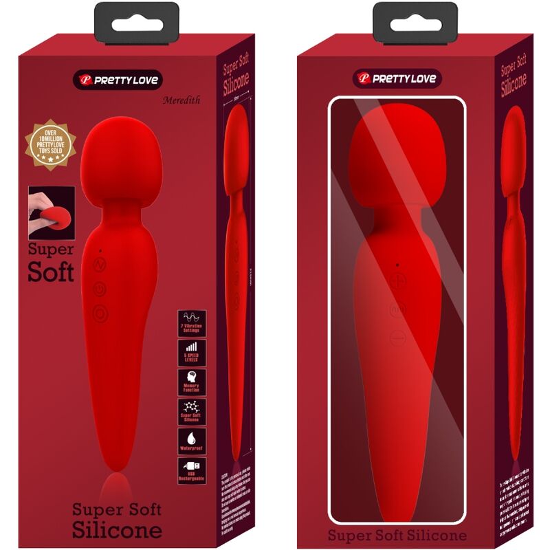 Masseur Vibrant Meredith Étanche Rouge - Pretty Love