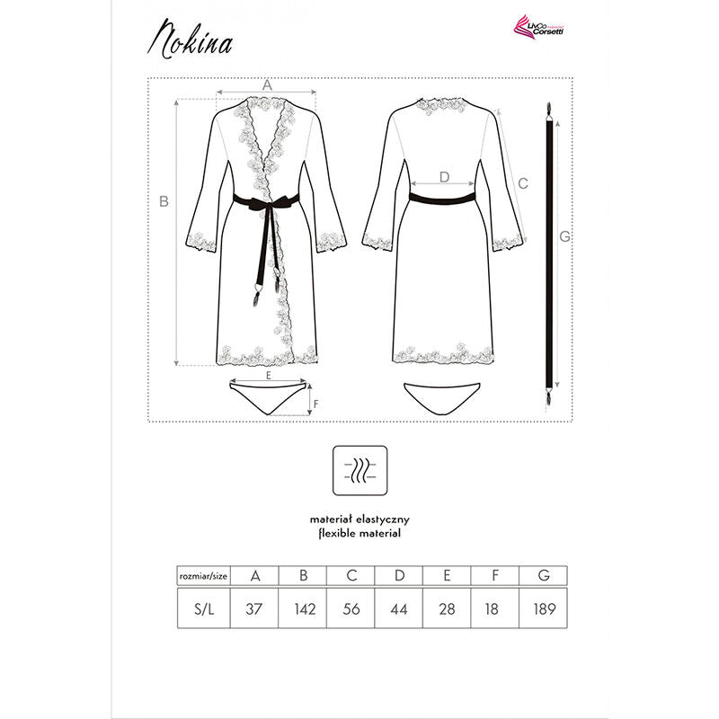 Peignoir Nokina LC-XG055 + Culotte Noir - LivCo Corsetti - LIVCO CORSETTI SETS