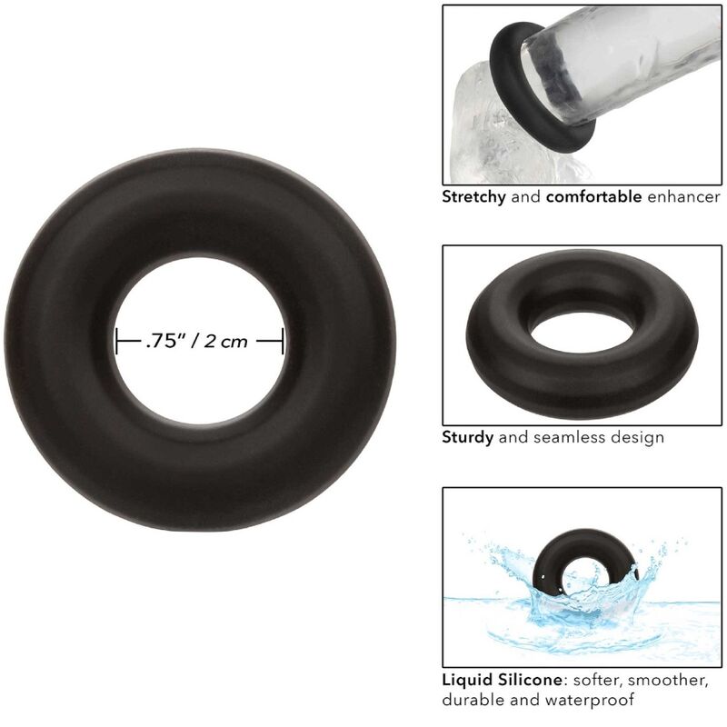 Anneau Pénien Alpha Liquid Silicone Prolong Noir - CalExotics