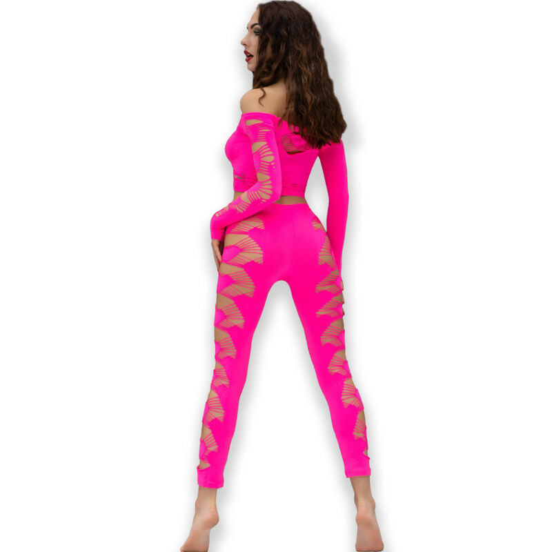 Chilirose - Ensemble Top + Legging Rose Fuchsia CR 4436 - Taille S/L