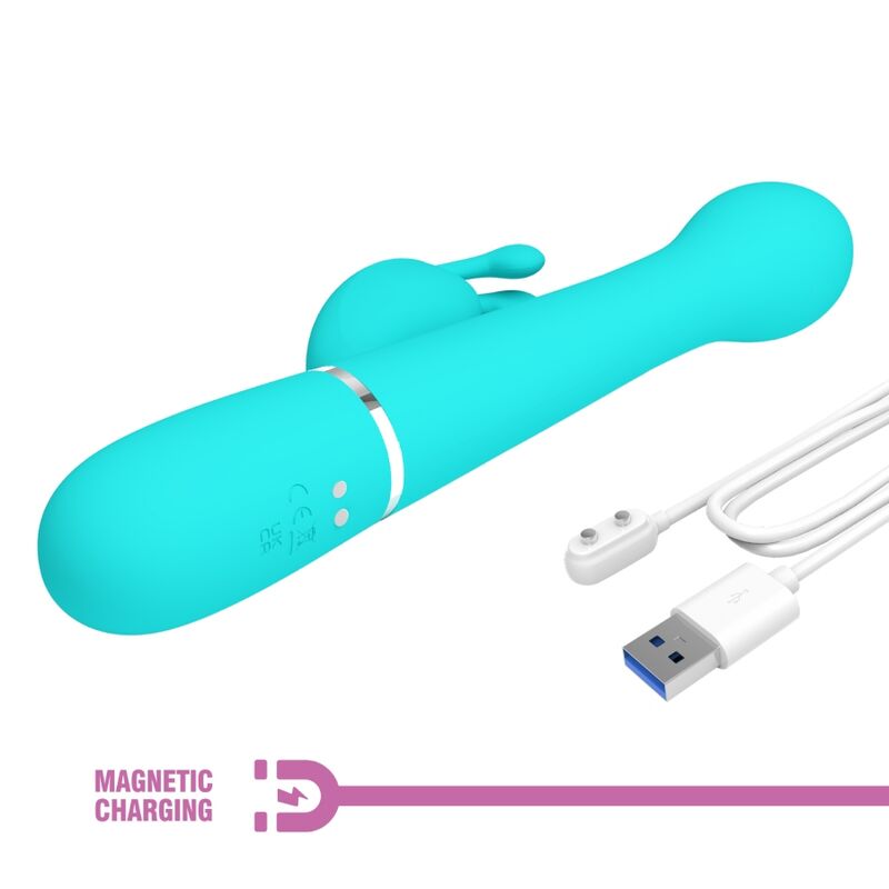 Pretty Love – Stimulateur Rabbit Multifonction 3 en 1 Dejon Bleu