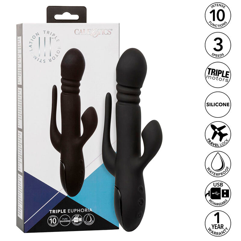Vibrateur Triple Action Euphoria Noir - CalExotics