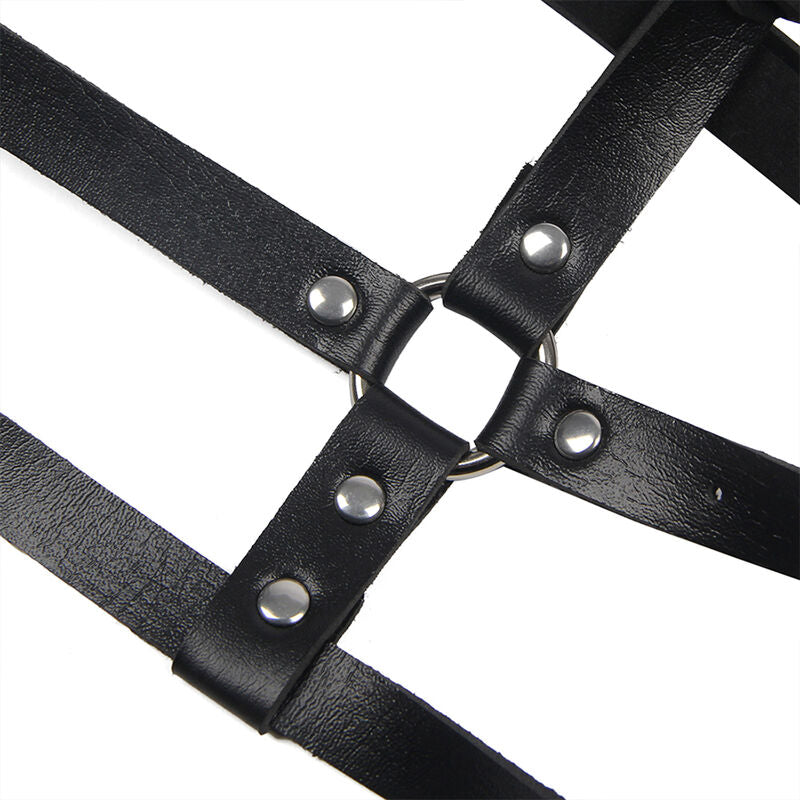 Harnais Poitrine Subblime Anneau Cuir Noir - Subblime - SUBBLIME FETISH
