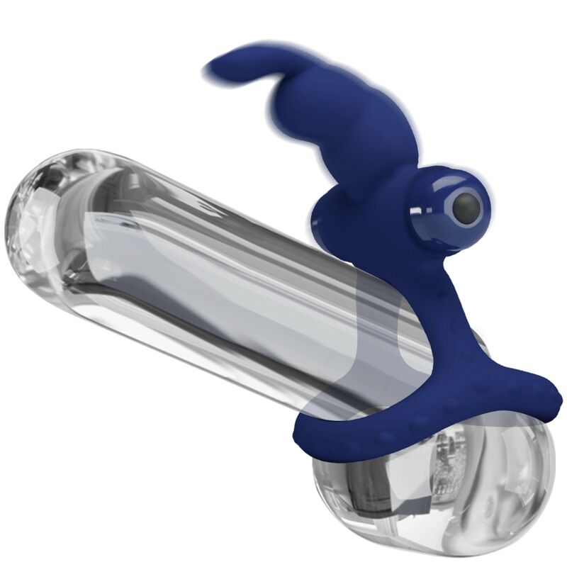 Anneau Pénien Double Vibrant Luchito Lapin Bleu - Pretty Love