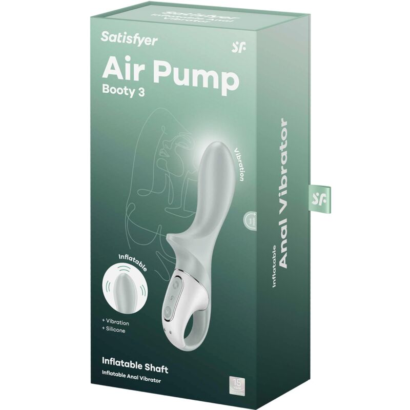 Vibromasseur Anal Gonflable Air Pump Booty 3 Vert - Satisfyer