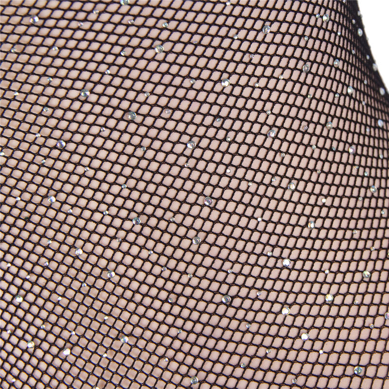 Body Résille Brillant Épaules Dénudées Manches Longues Noir - Subblime - SUBBLIME BODIES