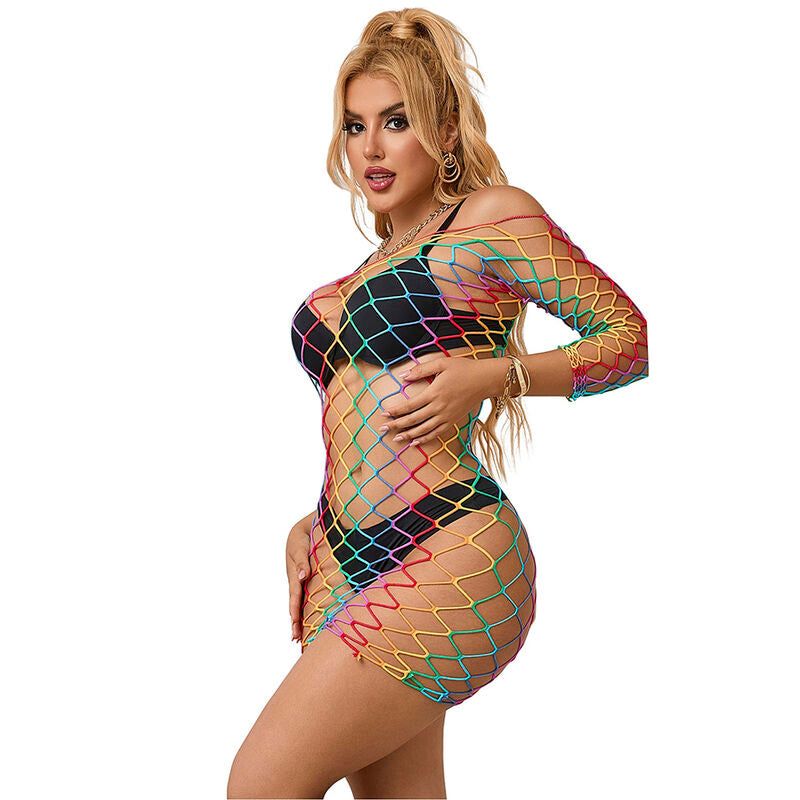 Robe Résille Manches Longues Arc-en-Ciel Taille Unique - Subblime - SUBBLIME DRESSES