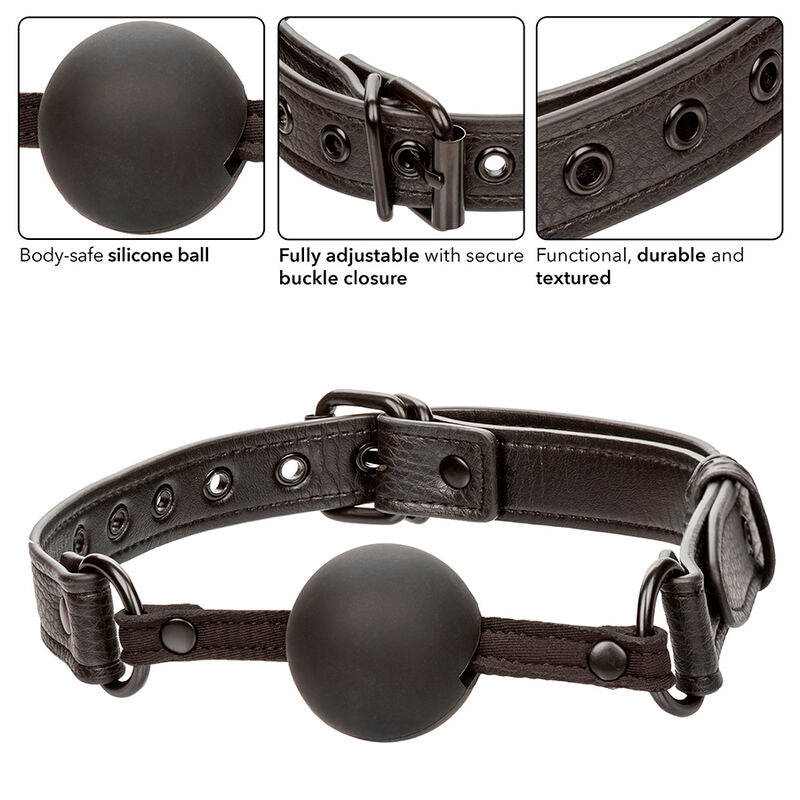 Bâillon à Boule Nocturnal Silicone Noir - CalExotics