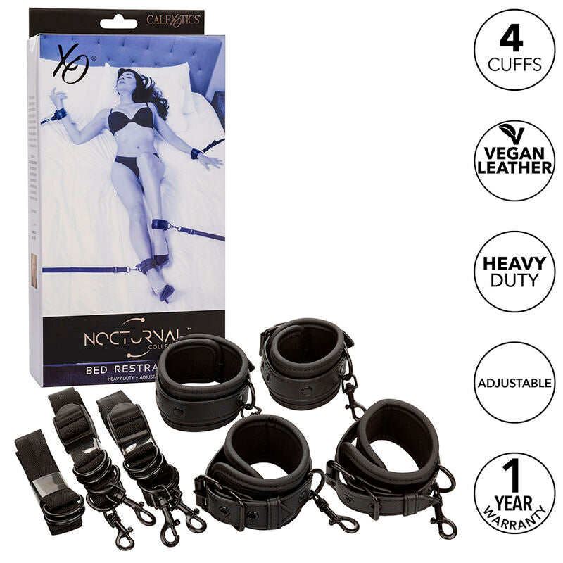 Kit Bondage Lit Nocturnal Ceinture Réglable Noir - Calexotics